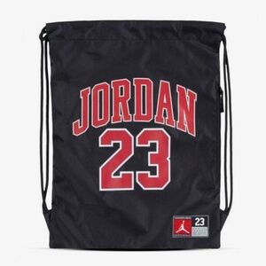 Jordan Black and Red Drawstring Backpack